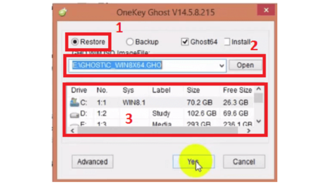 Hướng dẫn tải và sử dụng Onekey Ghost 32bit/64bit