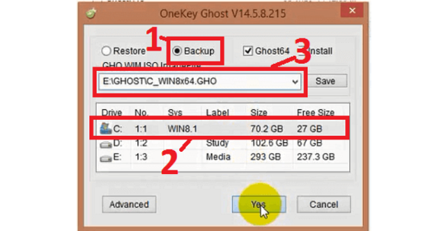 Hướng dẫn tải và sử dụng Onekey Ghost 32bit/64bit